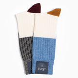 Corgi x Grant Stone Lightweight Cotton Sock – Blue