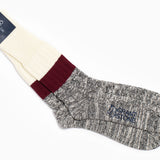 Corgi x Grant Stone Heavyweight Cotton Sock – Ecru/Port
